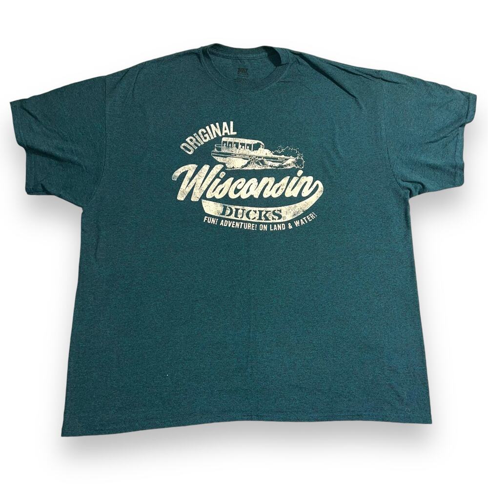 MV Sport Unisex T Shirt Top Original Wisconsin Ducks Boat Tours Teal White 2XL